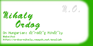 mihaly ordog business card